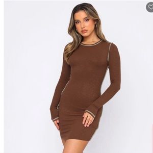 NWT! White Fox Soul Searching Mini Dress Chocolate Lime Dress